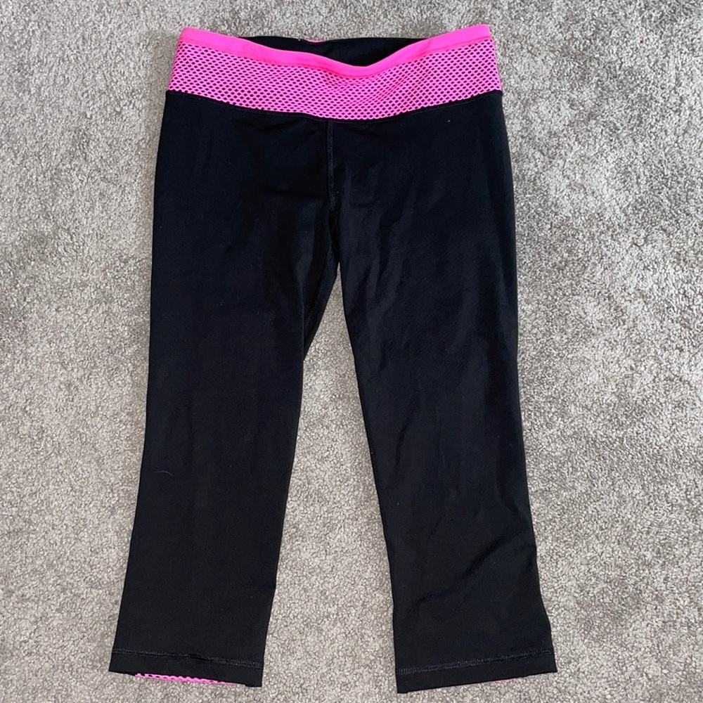 Victoria’s Secret XS Knockout sport leggings women’s black hot pink yoga VSX - Picture 2 of 7